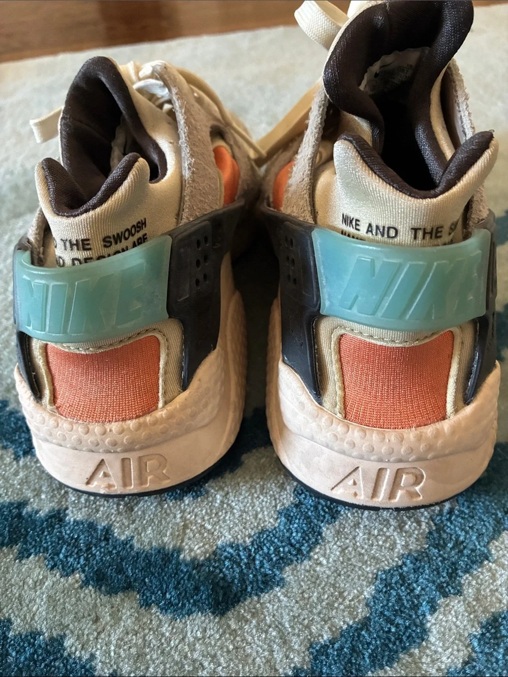 Nike Huarache Sneakers in Beige and Orange